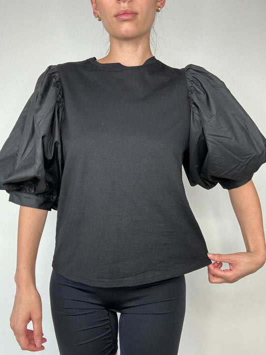 En Saison Cotton Puffed Sleeve Top (S)